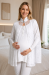 Mecit 6402 Elegant Ekru Dantel Pelerinli Lohusa Pijama Takımı
